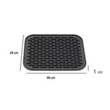 Covoras din Silicon pentru Scurgere Vase, Vivimall, Uz Casnic, Rezistent la Temperaturi Ridicate, Izolator, 30x24 cm, Negru - vivimall.ro
