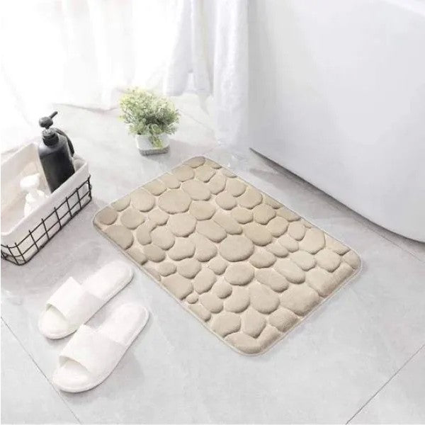 Covoras Pentru Baie Antiderapant, Uscare Rapida, Model 3D Piatra, 40X60 Cm - vivimall.ro