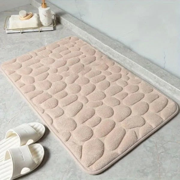 Covoras Pentru Baie Antiderapant, Uscare Rapida, Model 3D Piatra, 40X60 Cm - vivimall.ro