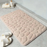 Covoras Pentru Baie Antiderapant, Uscare Rapida, Model 3D Piatra, 40X60 Cm - vivimall.ro