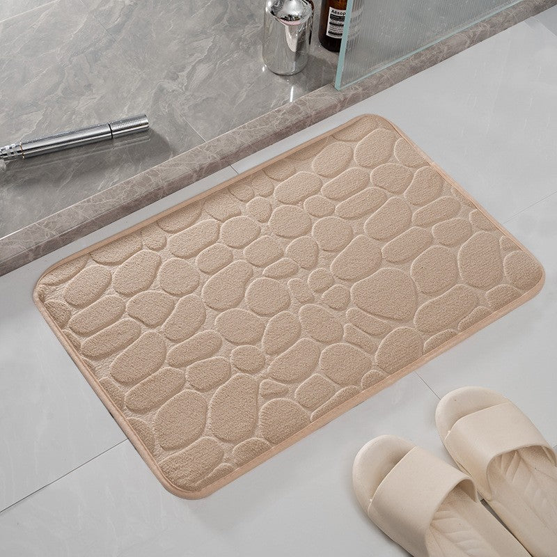 Covoras Pentru Baie Antiderapant, Uscare Rapida, Model 3D Piatra, 40X60 Cm - vivimall.ro