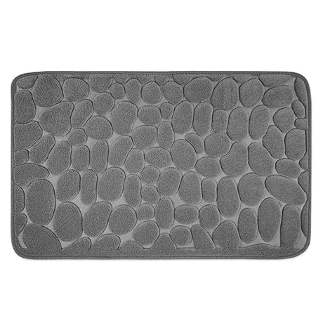 Covoras Pentru Baie Antiderapant, Uscare Rapida, Model 3D Piatra, 40X60 Cm - vivimall.ro
