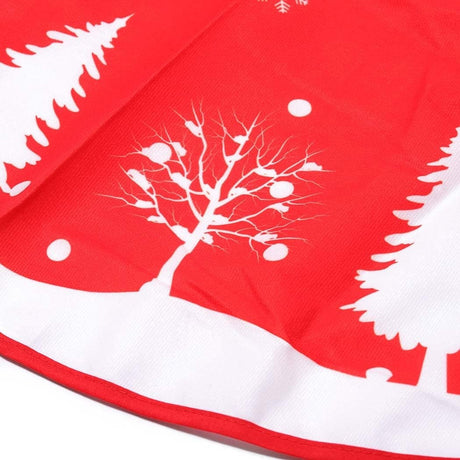 Covoras Pentru Bradul De Craciun, Din Tesatura Pufoasa, Cu Fundite De Prindere, Rosu/, Diametru 90 Cm - vivimall.ro