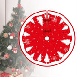 Covoras Pentru Bradul De Craciun, Din Tesatura Pufoasa, Cu Fundite De Prindere, Rosu/, Diametru 90 Cm - vivimall.ro