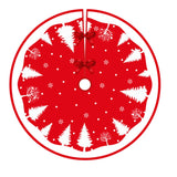 Covoras Pentru Bradul De Craciun, Din Tesatura Pufoasa, Cu Fundite De Prindere, Rosu/, Diametru 90 Cm - vivimall.ro