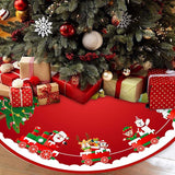 Covoras Pentru Bradul De Craciun, Din Tesatura Pufoasa, Cu Fundite De Prindere, Diametru 90 Cm - vivimall.ro