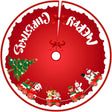 Covoras Pentru Bradul De Craciun, Din Tesatura Pufoasa, Cu Fundite De Prindere, Diametru 90 Cm - vivimall.ro