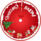 Covoras Pentru Bradul De Craciun, Din Tesatura Pufoasa, Cu Fundite De Prindere, Diametru 90 Cm - vivimall.ro