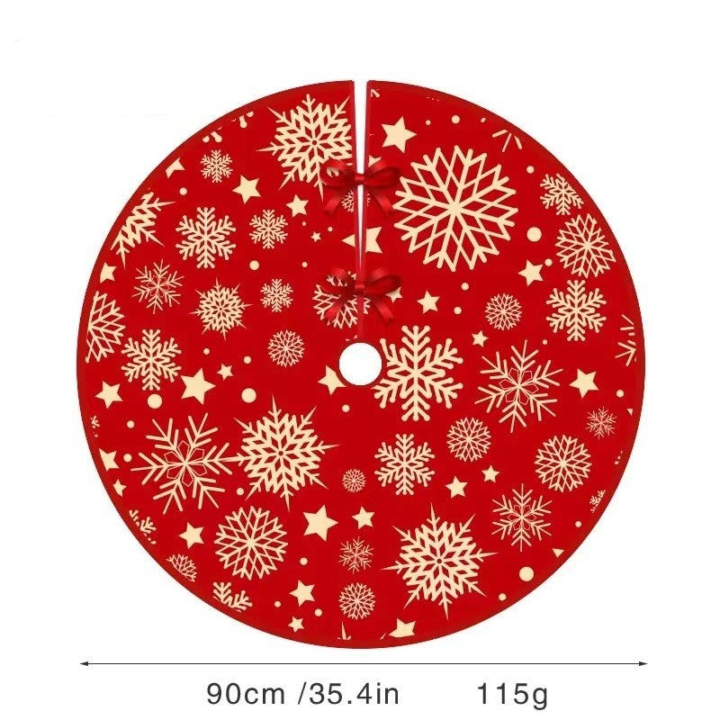 Covoras Pentru Bradul De Craciun, Din Tesatura Pufoasa, Cu Fundite De Prindere, Diametru 90 Cm - vivimall.ro