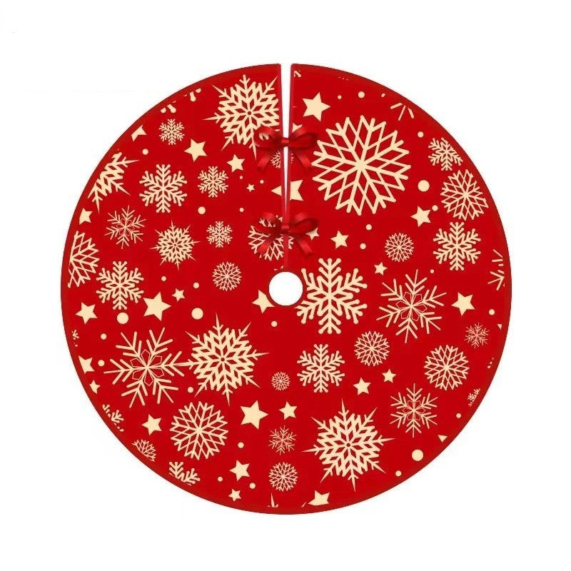 Covoras Pentru Bradul De Craciun, Din Tesatura Pufoasa, Cu Fundite De Prindere, Diametru 90 Cm - vivimall.ro