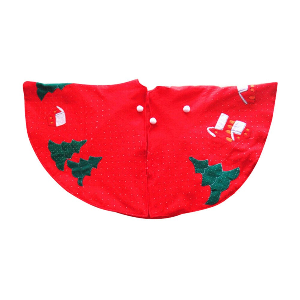 Covoras Pentru Bradul De Craciun Lana, Rosu/, 100 Cm - vivimall.ro