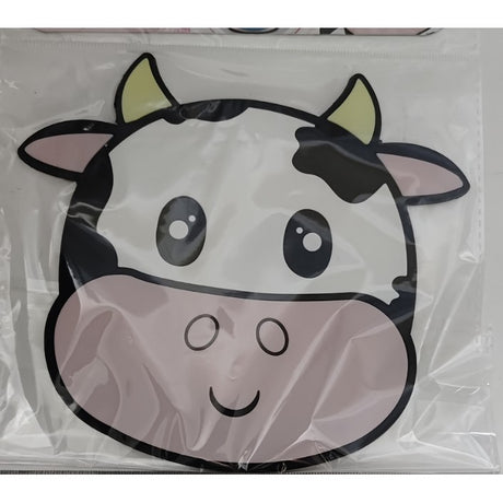 Suport pentru Pahar, Vivimall, Model Vacuta, din PVC, 15.5 x 15.5 cm, Rezistent la Caldura, Alb/Roz - vivimall.ro