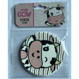 Suport pentru Pahar, Vivimall, Model Vacuta, din PVC, 10 cm, Rezistent la Caldura, Alb/Negru - vivimall.ro