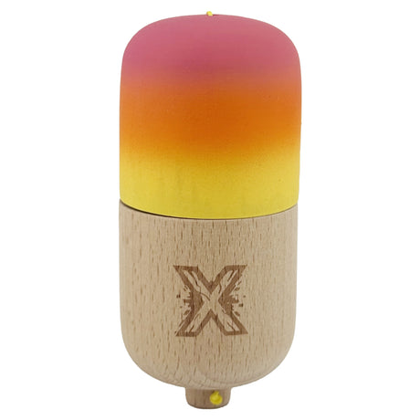 Kendama Pill X Originala, Flippy, Profesionala Model Rubber Grip Pilula, din Lemn, Varsta 9+, Ata 62/65 cm, 11 x 5 x 5 cm, Gradient Roz/Portocaliu/Galben - vivimall.ro