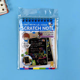 Caiet Cu Fise Razuibile Diy Magic Scratch, 12 File, Curcubeu, Creion Din Lemn, Cartonase Negre, 14.5 X 10 Cm - vivimall.ro