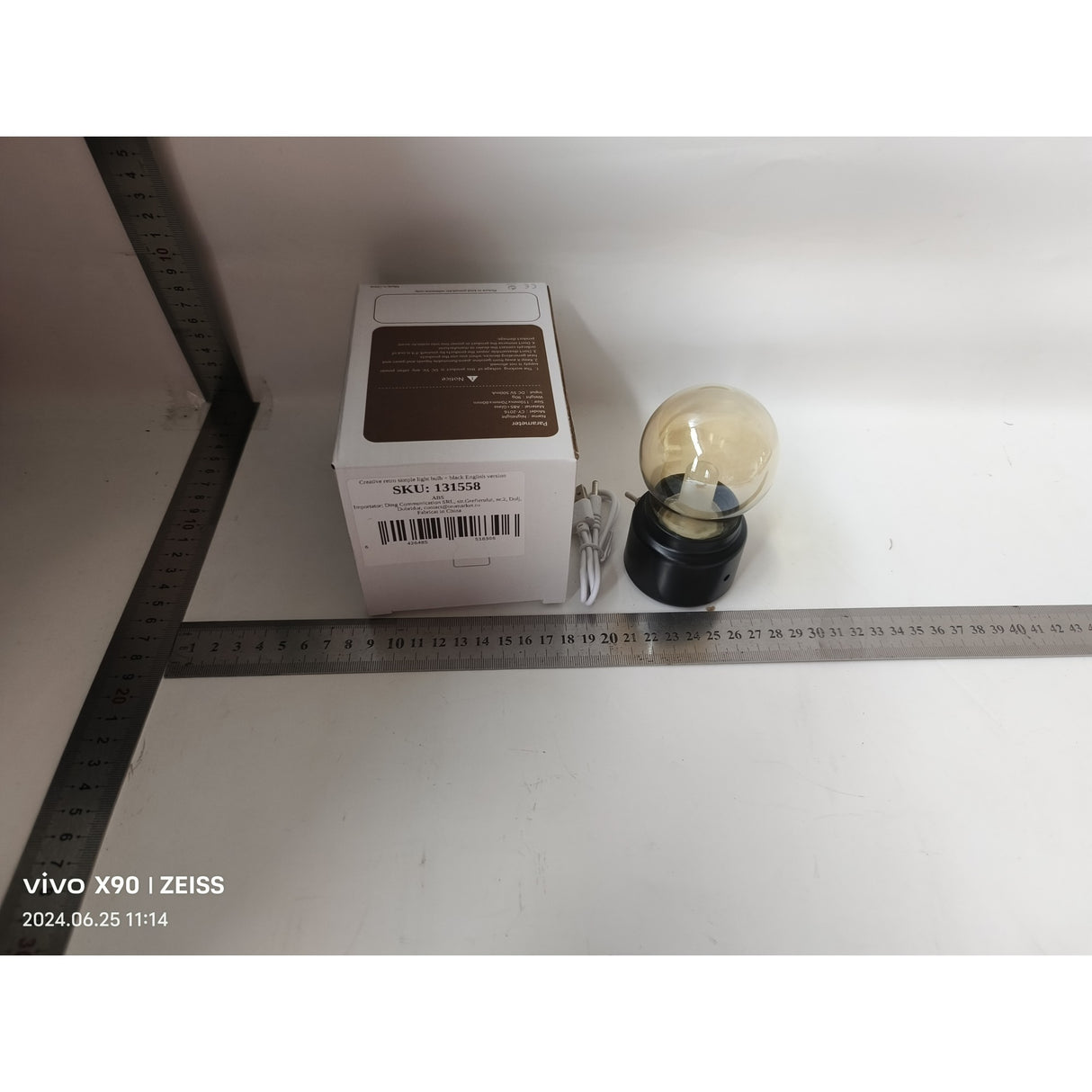 Lampa Led Decorativa Sub Forma De Bulb, Retro Pentru Interior, / Transparent, 5 V, 500 Ma, Abs, Lumina Calda, Incarcare Usb, Autonimie 12 Ore, Comutator Metalic
