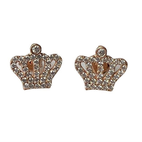 Cercei Argint 925 Coronite, Suflati cu Aur Roz - vivimall.ro