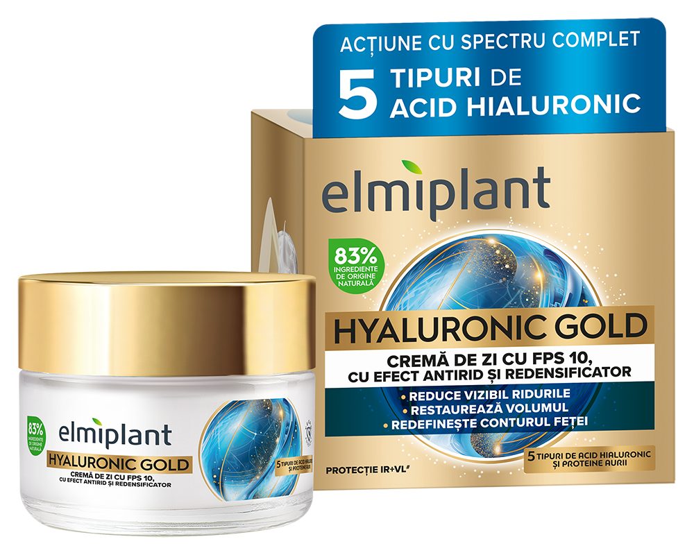 Crema de Zi, Elmiplant, Hyaluronic Gold, 50 ml - vivimall.ro