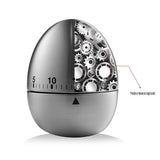 Cronometru de Bucatarie, Vivimall, Mecanic, Forma de Ou, din Otel Inoxidabil, 60 min Timer, 8 x 6 cm, Argintiu - vivimall.ro