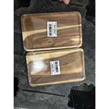Tava din Lemn, Vivimall, Dreptunghiulara, pentru Alimente sau Decor, 25 x 15 x 1.5 cm, Natur - vivimall.ro