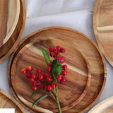 Farfurie din Lemn, Vivimall, Rotunda, pentru Alimente sau Decor, 20 x 1.5 cm, Natur - vivimall.ro