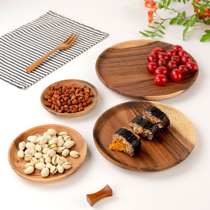 Farfurie din Lemn, Vivimall, Rotunda, pentru Alimente sau Decor, 20 x 1.5 cm, Natur - vivimall.ro