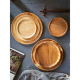 Farfurie din Lemn, Vivimall, Rotunda, pentru Alimente sau Decor, 20 x 1.5 cm, Natur - vivimall.ro