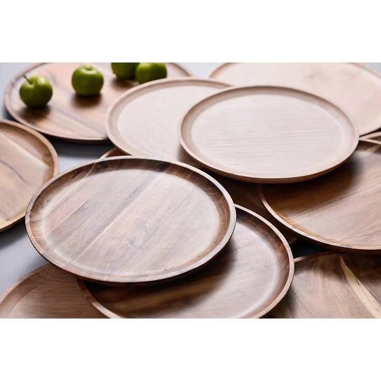 Farfurie din Lemn, Vivimall, Rotunda, pentru Alimente sau Decor, 30 x 1.5 cm, Natur - vivimall.ro