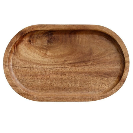 Tava din Lemn, Vivimall, Ovala, pentru Alimente sau Decor, 25 x 15 x 1.5 cm, Natur - vivimall.ro
