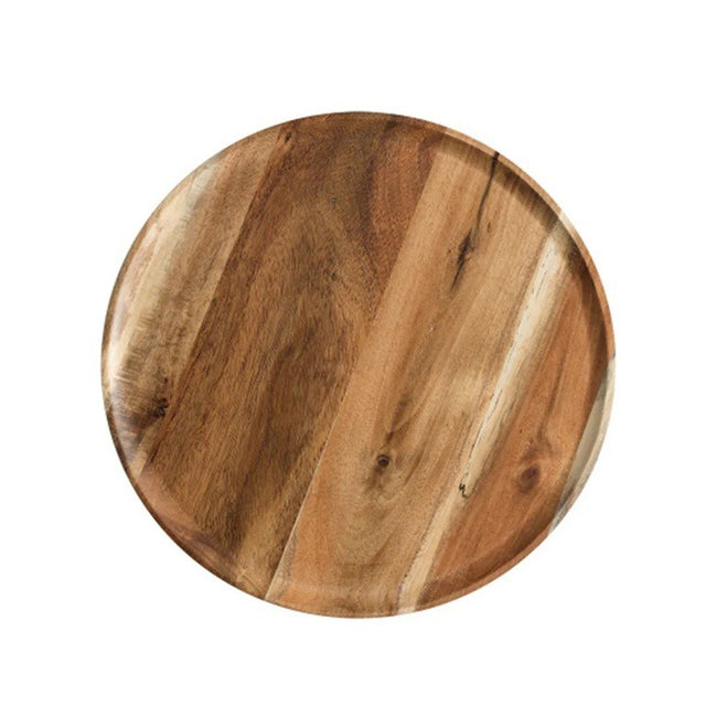 Farfurie din Lemn, Vivimall, Rotunda, pentru Alimente sau Decor, 30 x 1.5 cm, Natur - vivimall.ro