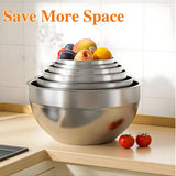 Set 6 Boluri pentru Mixare si Depozitare, Flippy, Inox Premium , Capace Ermetice, 3 Accesorii Razuire si Feliere, Interior Gradat, Design Nestable, Argintiu - vivimall.ro