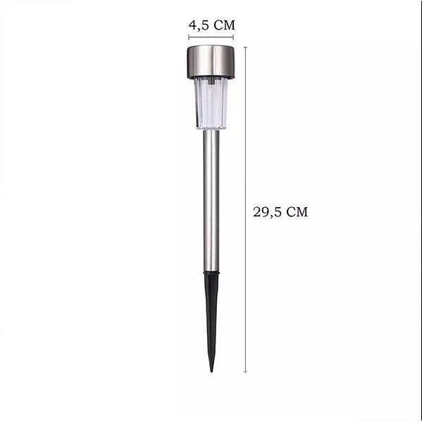 Lampa Solara Led De Exterior Pentru Gradina, Dispersor Normal, 0.06W, Inox, 29 Cm - vivimall.ro