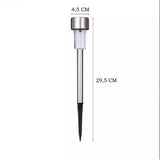 Lampa Solara Led De Exterior Pentru Gradina, Dispersor Normal, 0.06W, Inox, 29 Cm - vivimall.ro