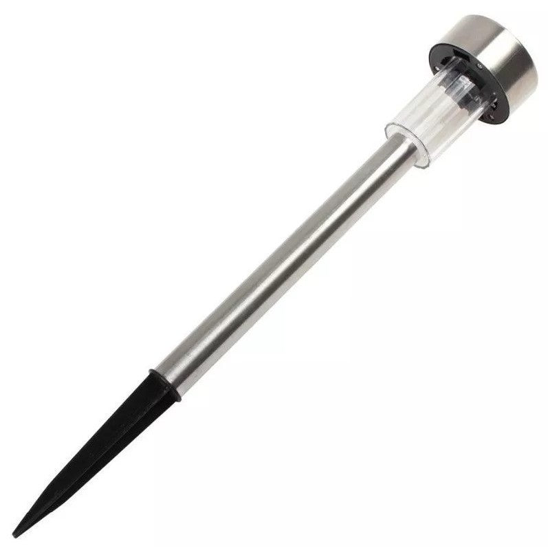 Lampa Solara Led De Exterior Pentru Gradina, Dispersor Normal, 0.06W, Inox, 29 Cm - vivimall.ro