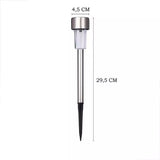 Lampa Solara Led De Exterior Pentru Gradina, Dispersor Normal, 0.06W, Inox, 29 Cm - vivimall.ro