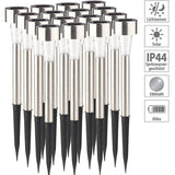 Lampa Solara Led De Exterior Pentru Gradina, Dispersor Normal, 0.06W, Inox, 29 Cm - vivimall.ro