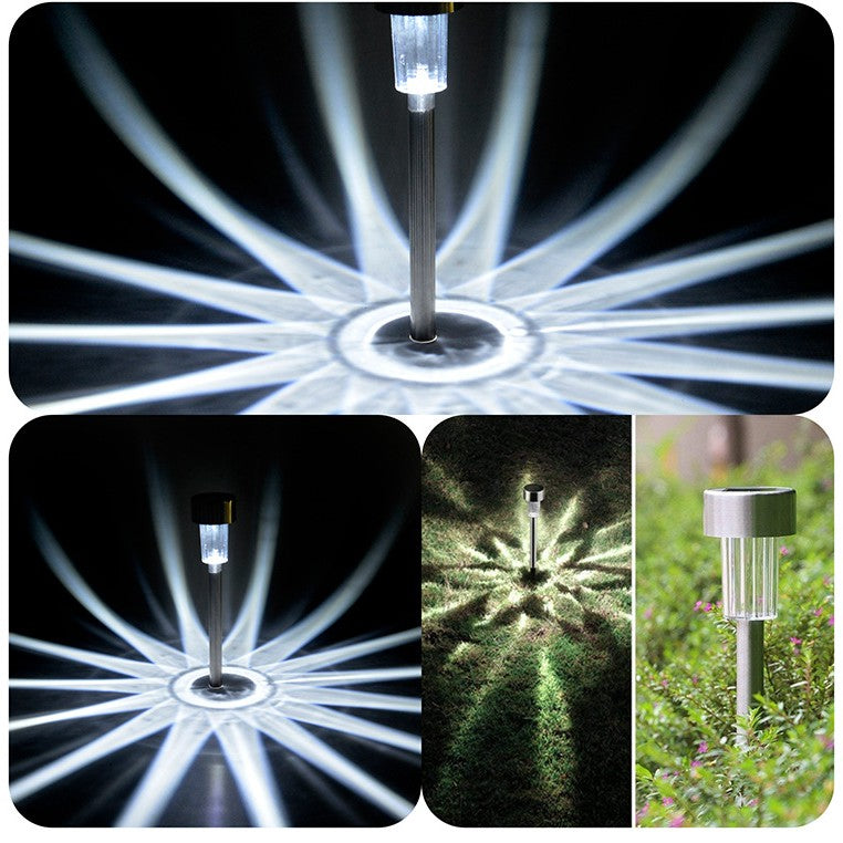 Lampa Solara Led De Exterior Pentru Gradina, Dispersor Normal, 0.06W, Inox, 29 Cm - vivimall.ro