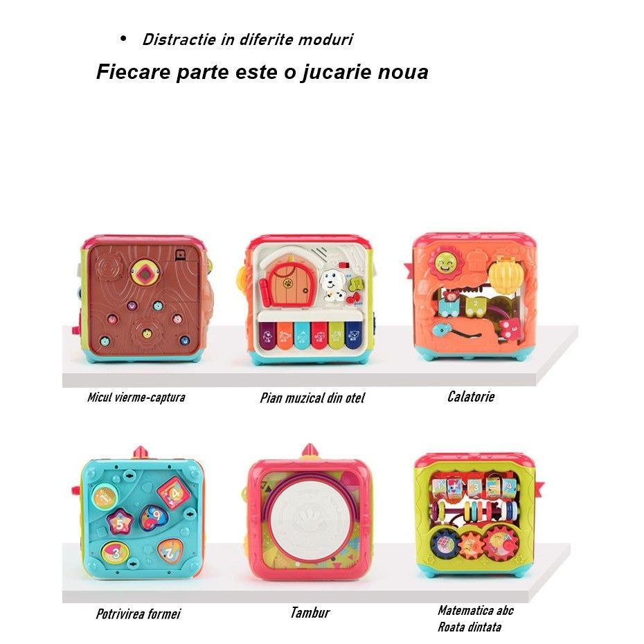 Cub activitati educative 6 in 1 | BabyLearn - vivimall.ro