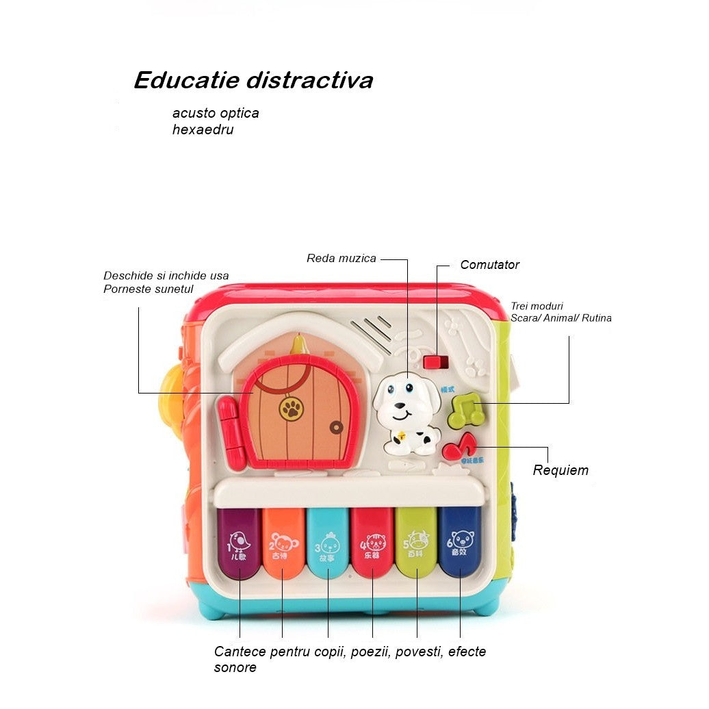 Cub activitati educative 6 in 1 | BabyLearn - vivimall.ro
