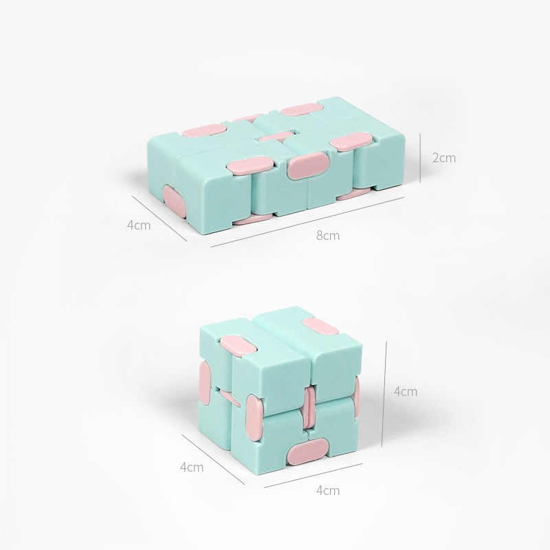 Cub Antistres, Fidget Toy, Infinity Magic Cube, Albastru/Roz, 4X4X4 Cm