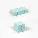 Cub Antistres, Fidget Toy, Infinity Magic Cube, Albastru/Roz, 4X4X4 Cm