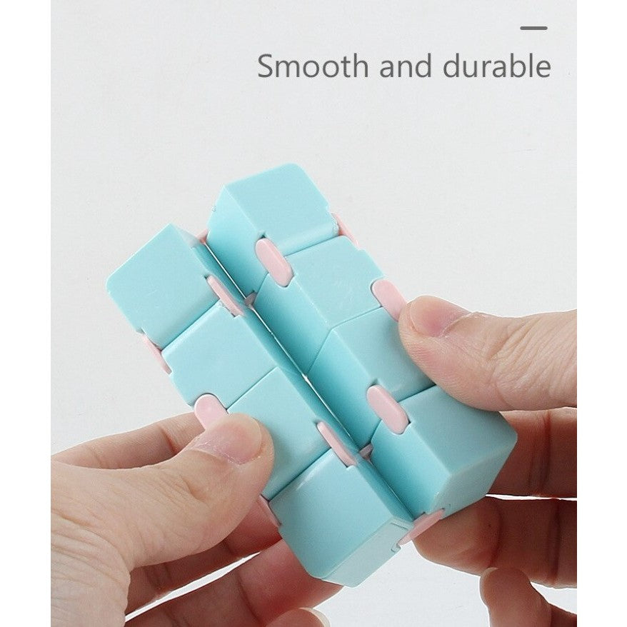 Cub Antistres, Fidget Toy, Infinity Magic Cube, Albastru/Roz, 4X4X4 Cm