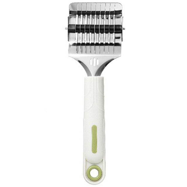 Dispozitiv de taiat Taietei, Vivimall, din Plastic cu Inox Razatoare, Curatator de Legume-Fructe, Maner Anti Alunecare, 22 x 6.5 cm Alb - vivimall.ro