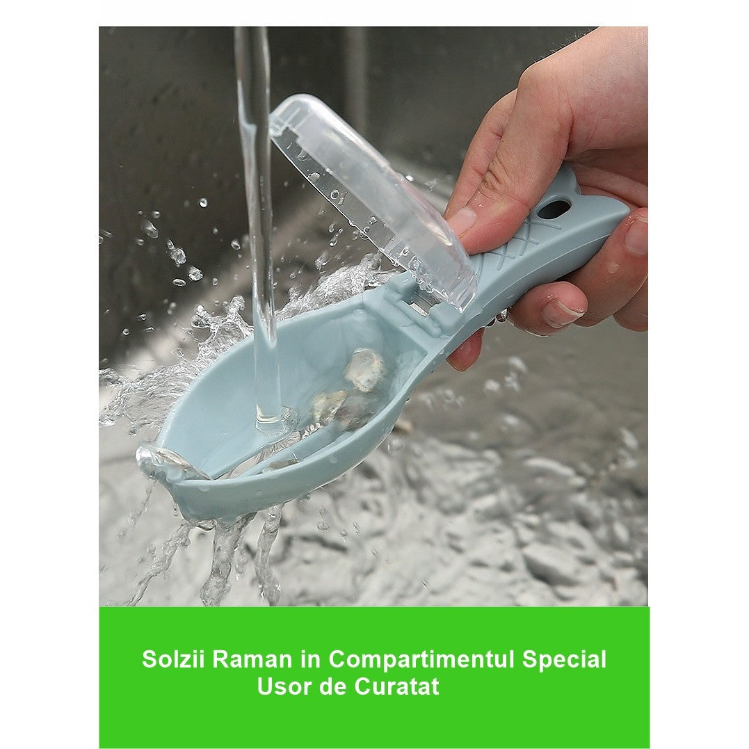 Curățător manual solzi pește cu recipient | ScaleBox - vivimall.ro