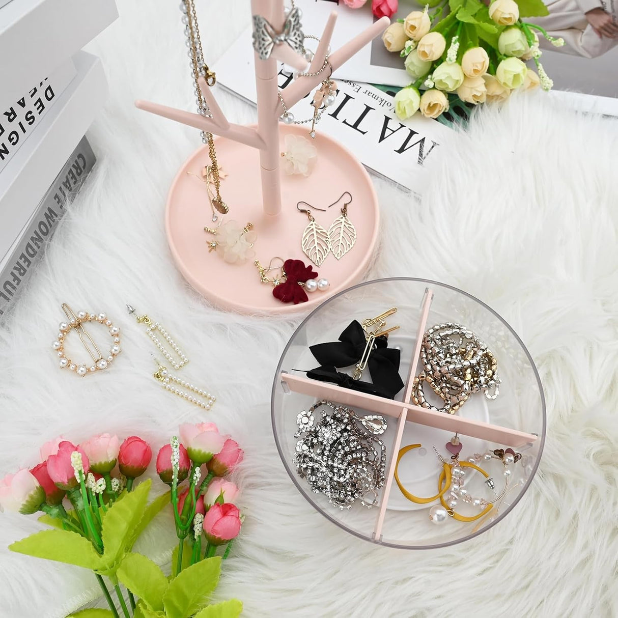 Cutie Rotativa Bijuterii cu Suport Ramura | JewelSpin - vivimall.ro