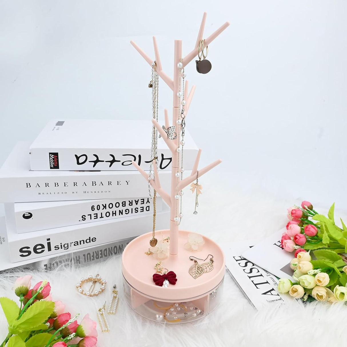 Cutie Rotativa Bijuterii cu Suport Ramura | JewelSpin - vivimall.ro