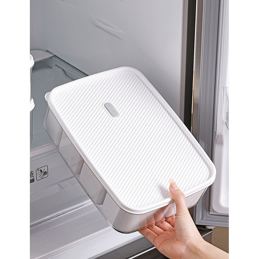 Cutie Pentru Depozitare Alimente, 8 Compartimente Cu Capac, Material Pet+Pp, 29 X 20 X 9 Cm, Alb/Transparent - vivimall.ro