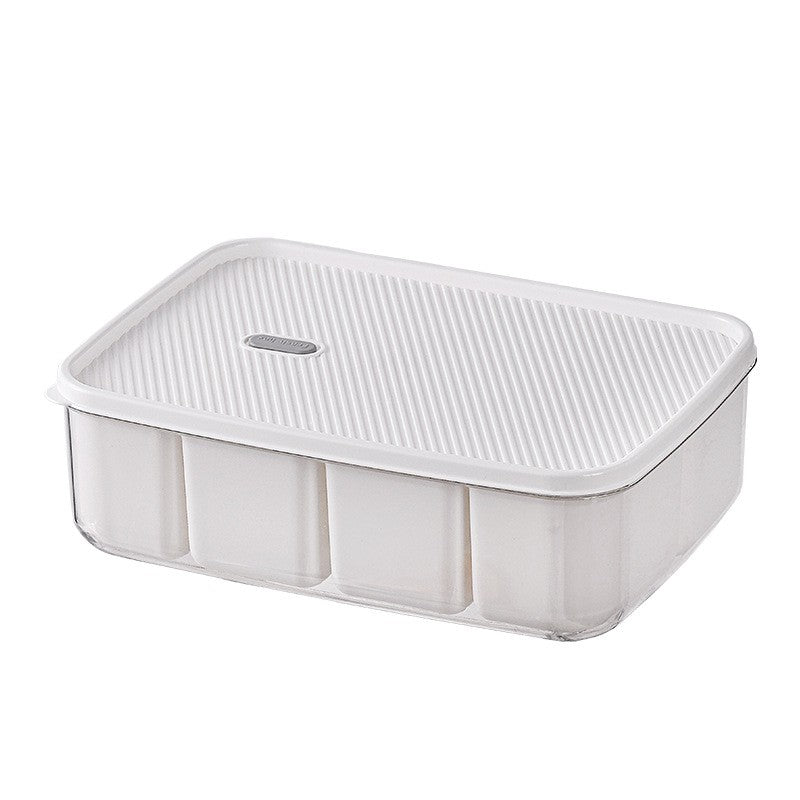Cutie Pentru Depozitare Alimente, 8 Compartimente Cu Capac, Material Pet+Pp, 29 X 20 X 9 Cm, Alb/Transparent - vivimall.ro