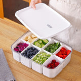 Cutie Pentru Depozitare Alimente, 8 Compartimente Cu Capac, Material Pet+Pp, 29 X 20 X 9 Cm, Alb/Transparent - vivimall.ro