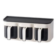 Cutie De Depozitare A Condimentelor, De Uz Casnic, Montare Pe Perete, 3 Compartimente, 25.8 X 13.6 X 10.5Cm, Alb-Negru - vivimall.ro